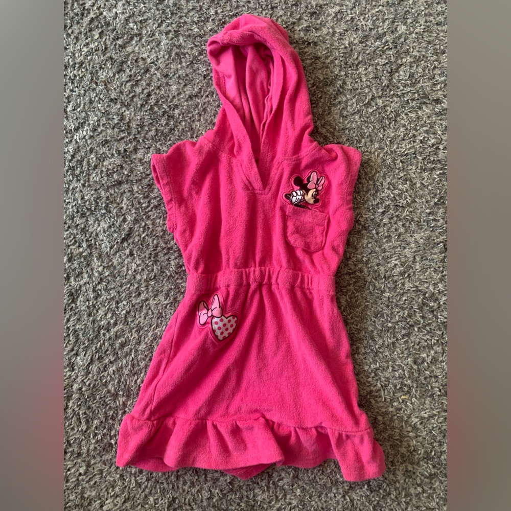Minnie Mouse Kids Swimsuit Cover up Pink 3T Spring Summer Cozy